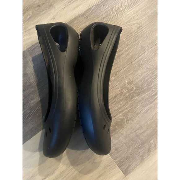 Crocs Kadee Ballet Flats Shoes Women's Sz 9 Black Rubber Slingback Slip On - Picture 7 of 8